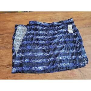 Nwt $89 Michael Kors Side Split Snake/Python Print Maxi Skirt ~Azure Blue 3X